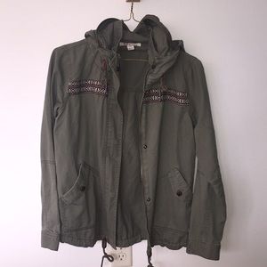 Embroidered Zip Up Roxy Jacket